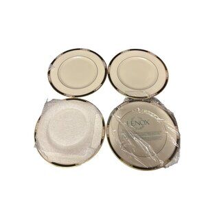 Lenox Presidential Collection Hancock Salad Plates Set Of 4 Black & Gold Trim Fi